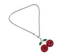 GRIRIW Pendentif Suspendu pour Rétroviseur Voiture Cerise Rouge Strass Décoratifs Breloque Intérieure Auto Accessoire Brillant Élégant pour Décoration Automobile Quotidienne