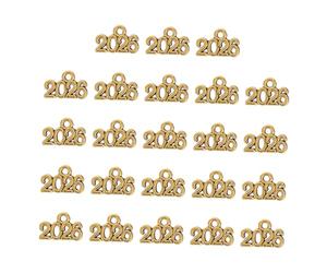 GRIRIW Pendentifs Porte-clés Alliage Breloques Chiffres 2026 Vintage Pour Créations Diy Bijoux 14x9 Mm Bronze Ancien 100 Pièces Loisirs Créatifs Anniversaire Usage Présent