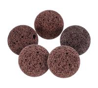 GRIRIW Pierre de Lave Ronde Décorative Marron pour Aquarium Filtration Haute Efficacité, Lot de 5 Pierres Naturelles pour Aménagement Paysager Eaux