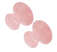 GRIRIW Pierre Massage Visage Gua Sha en Cristal Poudre Naturel 2pcs Outil Massage Visage Champignons Rose Surface Lisse et Douce pour Peau Forme Belle et Cou