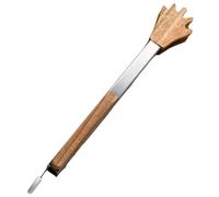 GRIRIW Pince de Cuisine Bois Anti-brûlure avec Poignée Isolante Pince Inoxydable pour Barbecue Buffet et Usage Domestique Rangement Facile Grâce Au de Suspension