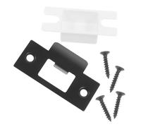 GRIRIW Plaque de Gâche Pêne Dormant 1-5/8 Pouces Acier Inoxydable Noir Kit Renfort Porte D'entrée Boîtier Vis Usage Intérieur