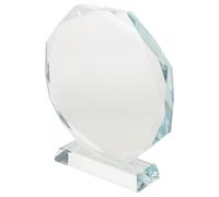 GRIRIW Plaque de Récompense en Verre Cristal Octogonale, Trophée Élégant pour Bureau Personnalisation, Conserve Les Moments Précieux en Décoration Artistique