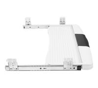 GRIRIW Plateau Coulissant pour Clavier sous Bureau Gris Blanc, Support Clavier Glissières Renforcées, Tiroir de Rangement Compact Multifonctionnel, Accessoire Bureau Ergonomique