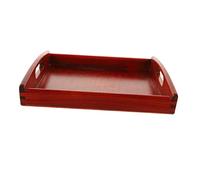 GRIRIW Plateau en Bois avec Poignées en Palissandre Rouge pour Servir des Fournitures De Classe des Activités Dartisanat Dorganisation Et Sensorielles