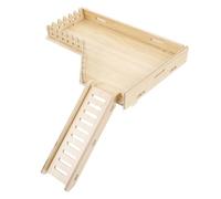 GRIRIW Plateforme Bois avec Échelle pour Hamster et Petits Rongeurs Escalade et Résistant Accessoire Cage Hamster Nain pour Aire de Jeu et Repos