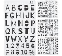 GRIRIW Pochoirs Décoratif de en Lettres Réutilisables et Anglaises Plastique Modèles de Lettrage pour Peinture Dessin Adaptés Bricolage et Œuvres Artistiques