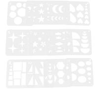GRIRIW Pochoirs Géométriques Réutilisables en Plastique Robuste, 12 Feuilles de Modèles de Peinture la Craie Motifs Irréguliers, Fleurs et Étoiles, Pochoirs Artistiques pour Garçon