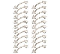 GRIRIW Poignées de Tiroir Miniatures 20 Pcs en Alliage de Zinc Argenté 47 X 14 Mm, Boutons Décoratifs pour Boîte Bijoux, Poignées de Placard Vintage pour Meubles et Armoires