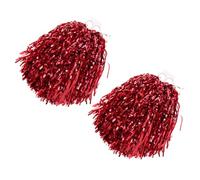 GRIRIW Pompons Cheerleader Plastique Rouge et Argent de Poms Légers pour Événements Sportifs Compétitions Collège et Lycée Accessoires de Cheerleading pour Garçon Fille et Adultes
