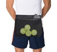GRIRIW Porte-balles de Tennis de Table Portable en Filet Léger, Ceinture Réglable Noire pour Golf, Pickleball et Tennis, Pochette Multifonctionnelle pour Rangement Sécurisé des Balles