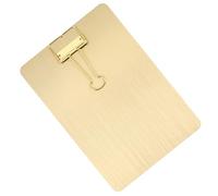 GRIRIW Porte-bloc Métal Doré Planchette Rigide Ergonomique pour Bureau et École Support Multifonction pour Papier et Documents Robuste et Léger pour Prise de Notes et Rangement Bureau