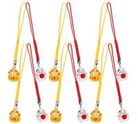 GRIRIW Porte Clef Maneki Neko Chat Clochette, Lot de 12 Décorations Suspendues pour Porte-clés, Accessoires Chat Intérieur, Unisexe, Feng Shui Couleur Aléatoire