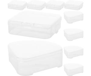GRIRIW Porte-éponge à Maquillage Portable en PP, Lot de 10 Pièces, Forme Carrée et Triangulaire, Moulage Monobloc, pour Usage Quotidien et Rangement de Poudre Cosmétique