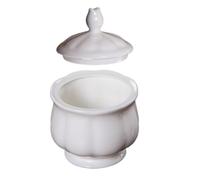 GRIRIW Pot à Sucre en Porcelaine Fine Blanche 180 Ml Couvercle Bonbonnière en Céramique Multifonction pour Café Sucre et Épices Récipient de Rangement Pratique et Esthétique