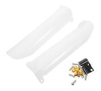 GRIRIW Protections de Fourche Applicables pour Moto 27 Cm en Plastique Robuste Blanc, Cache-Amortisseur Anti-poussière et Anti-Chocs, Lot de 2, Adapté Motocross et Tout Usage, Accessoire