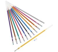 GRIRIW Recharges Gel pour Stylos à Paillettes 12 Couleurs, Pointe Fine, Encre Lumineuse, Ensemble de 12 Pièces pour Fournitures Scolaires et Écriture Créative