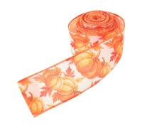 GRIRIW Ruban Décoratif D'automne à Bordure Métallique, Orange, 2, 5