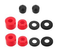 GRIRIW Set de Coussinets Amortisseurs pour Skateboard Silentblocs PU Rouge avec Rondelles Pivotantes Kit de Rechange pour Trucks de Longboard et Patins à roulettes Amortisseurs