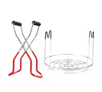 GRIRIW Support de Bocaux Acier Inoxydable avec Pince de Rack de Mise Conserve Résistant Rouille Compatible Bocaux Standards et Larges