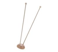 GRIRIW Support de Drapeau de Bureau en Bois Massif Rond, Piédestal Robuste 5,5 Cm Double Trou, Mini Porte-drapeau pour Salle de Réunion et Espace Professionnel