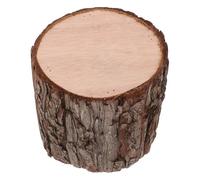 GRIRIW Table D'appoint en Souche d'arbre en Bois Café, Socle Résistant Déformation et Poli, Porte-Bougies Chauffe-Plat pour Décoration Maison Rustique et Noël