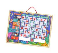 GRIRIW Tableau de Récompenses Tableau de Comportement Réutilisable en Bois pour Garçon et Filles pour Autodiscipline et Apprentissage des Habitudes
