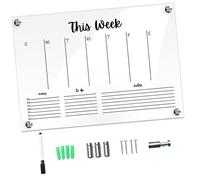 GRIRIW Tableau Mémo Transparent Acrylique Effaçable avec Pins et Stylo Planificateur Hebdomadaire Pratique pour Étudiants pour Messages et