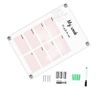GRIRIW Tableau Mémo Transparent Effaçable de Planificateur Mural pour Étudiants avec Poussoirs et Stylo Pratique et Élégant pour des Messages et Organiser des Notes