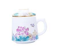 GRIRIW Tasse à Thé Céramique avec Filtre Mug Multifonctionnel Chaleur pour Bureau et Usage Tasse à Infusion Porcelaine pour Moments de Détente