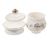 GRIRIW Tasse en céramique Lotus pour eau sacrée Bol rituel bouddhiste solide et élégant décoration zen pour temple et espace sacré