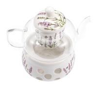 GRIRIW Théière en Verre 1,2l avec Infuseur Amovible en Verre Borosilicaté Transparent, Compatible Plaques Céramiques, Bouilloire Pratique pour Infusion de Fruits et Thé en Vrac, Usage