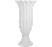 GRIRIW Vase Commémoratif de Cimetière en Céramique Gris Blanc Grand Vase Décoratif Colonne Romaine Pot de Fleurs Extérieur Stable pour Tombe Ornement Funéraire Solide et Élégant