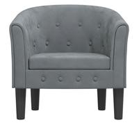 Gris 1 PC Fauteuil d'appoint - SOlOMON - Chaise cabriolet - Pour salon - gris foncé velours FF3032