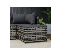 Gris 1 personnes resine tressee salon de jardin