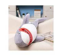 (Gris, 105 cm/41,34 pouces) Oreiller de poupée en peluche requin poupée en coton PP super doux en peluche