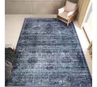 （Gris，153*242cm）Tapis Vintage Design Tapis à poils courts Cachemire imitation Tapis à poils courts Antifouling Antidérapant Lavable Doux pour salon chambre salle à manger