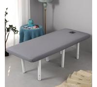 Gris,70x180cm/2.2x5.9ft,Couvreau De Lit De Massage Avec Trou De Visage Enveloppe Polyvalente Couvercle Lavable,Drap De Lit De Massage Adapté À 80 Cm Ou Moins De Lit De Beauté