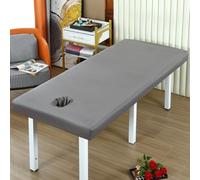 Gris,70x190cm/2.2x6.2ft,Massage Draps De Lit De Massage Draps Avec Trou De Visage,Complet Couvercle De Lavable Massage Tobe Ajusté Couvercle De Lit De Salon De Beauté