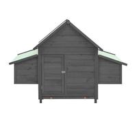 Gris Abri poules/animaux - ZENCORE® Poulailler Gris et blanc 150x96x110cm Bois de sapin massif Top685502341