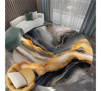 Gris Abstrait Tapis Rond Salon, Géométrie Lignes Impression Tapis de Sol Décoration Antidérapant pour Chambre Cuisine Balcon Terrasse Salle à Manger Intérieur - 120 cm