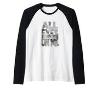 Gris All Eyes on Me Monochrome Color Graphic Manche Raglan