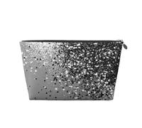 Gris argenté Scintillant, Trousse de Toilette Trousse de Maquillage Sac à cosmétiques Trousse de Toilette de Voyage Portable