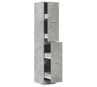Gris Armoire d'apothicaire, CLARENCE, Armoire à pharmacie/cuisine, gris béton 30x41x174,5 cm bois ingénierie LV2160