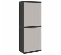 Gris Armoire de rangement, CLARENCE, Buffet/Armoire latérale, d'extérieur gris et noir 65x37x165 cm PP LV2378