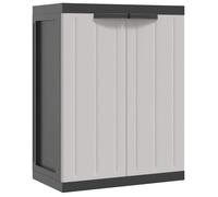 Gris Armoire de rangement, CLARENCE, Buffet/Armoire latérale, d'extérieur gris et noir 65x37x85 cm PP LV2376