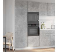 Gris Armoire réfrigérée - mango - Meuble haute de cuisine - ""Lyon"" Gris béton 60x57x207 cm Bois d'ingénierie FR1226