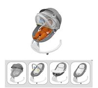 GRIS Balancelle Bébé Transat Électrique, Chaise à bascule pour bébé avec télécommande, musique, moustiquaire et plateau alimentaire