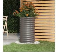 Gris Balconnière/Bac à Fleurs Protection UV - Jardinière de jardin Acier galvanisé 40x40x68cm Gris &HSF9487755