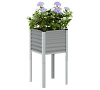 Gris Balconnière/Bac à Fleurs Protection UV - Jardinière gris 45x45x88cm acier &HSF5369914